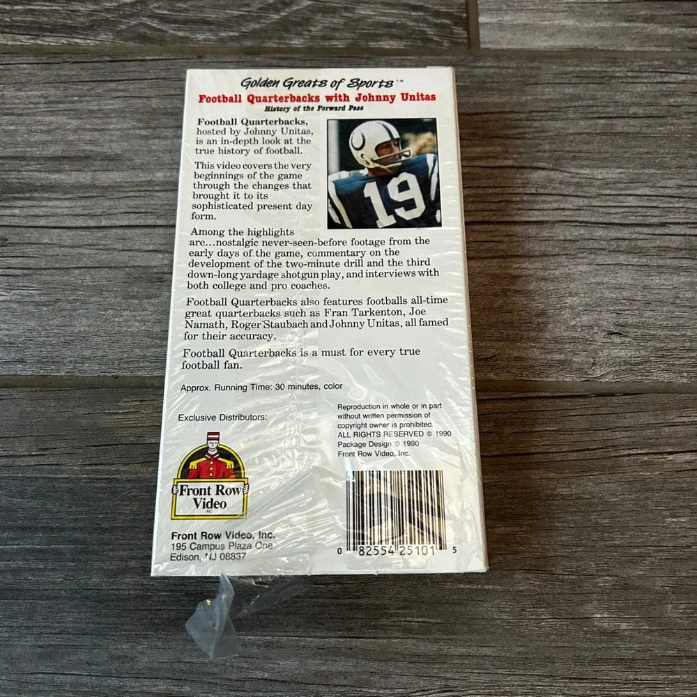 Golden Greats Sports Football Quarterback Johnny Unitas VHS Tape 1990 Not Tested